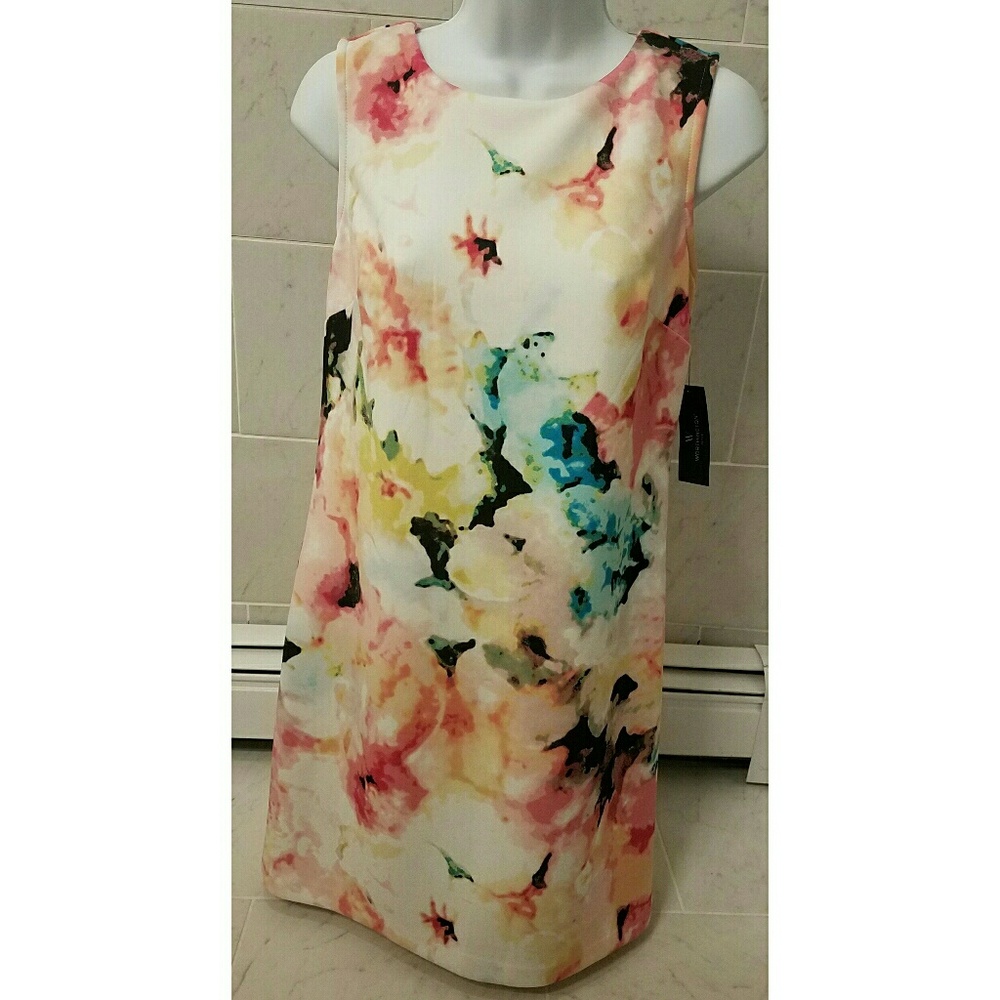 Worthington Floral Watercolor Dress - Petite Small